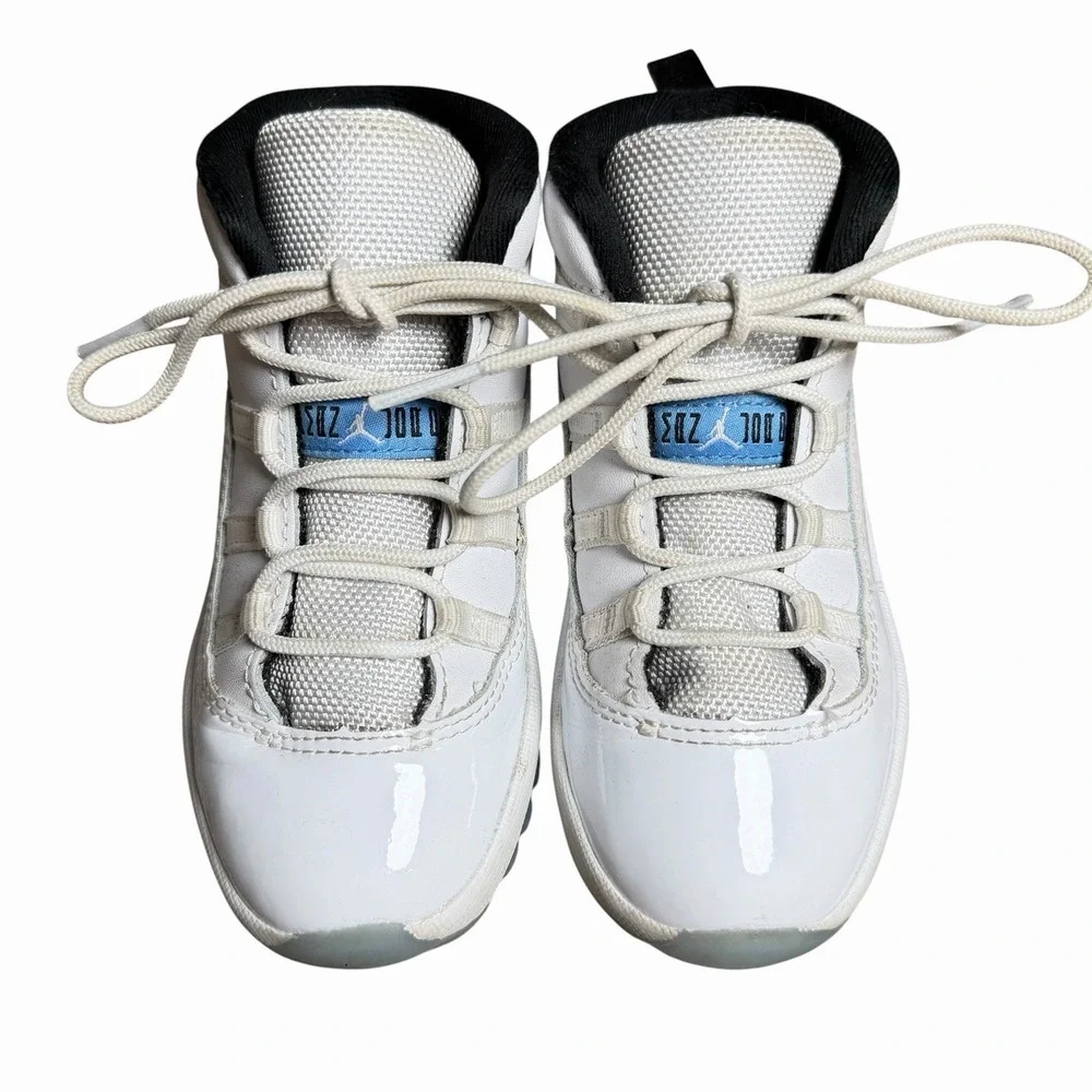 Jordan 11 Retro Shoes Toddler Size 10C White Legend Blue Sneakers 378040-104